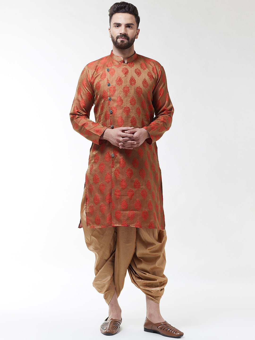 Sojanya (dal 1958 - Set pigiama da uomo in jacquard di seta Kurta e