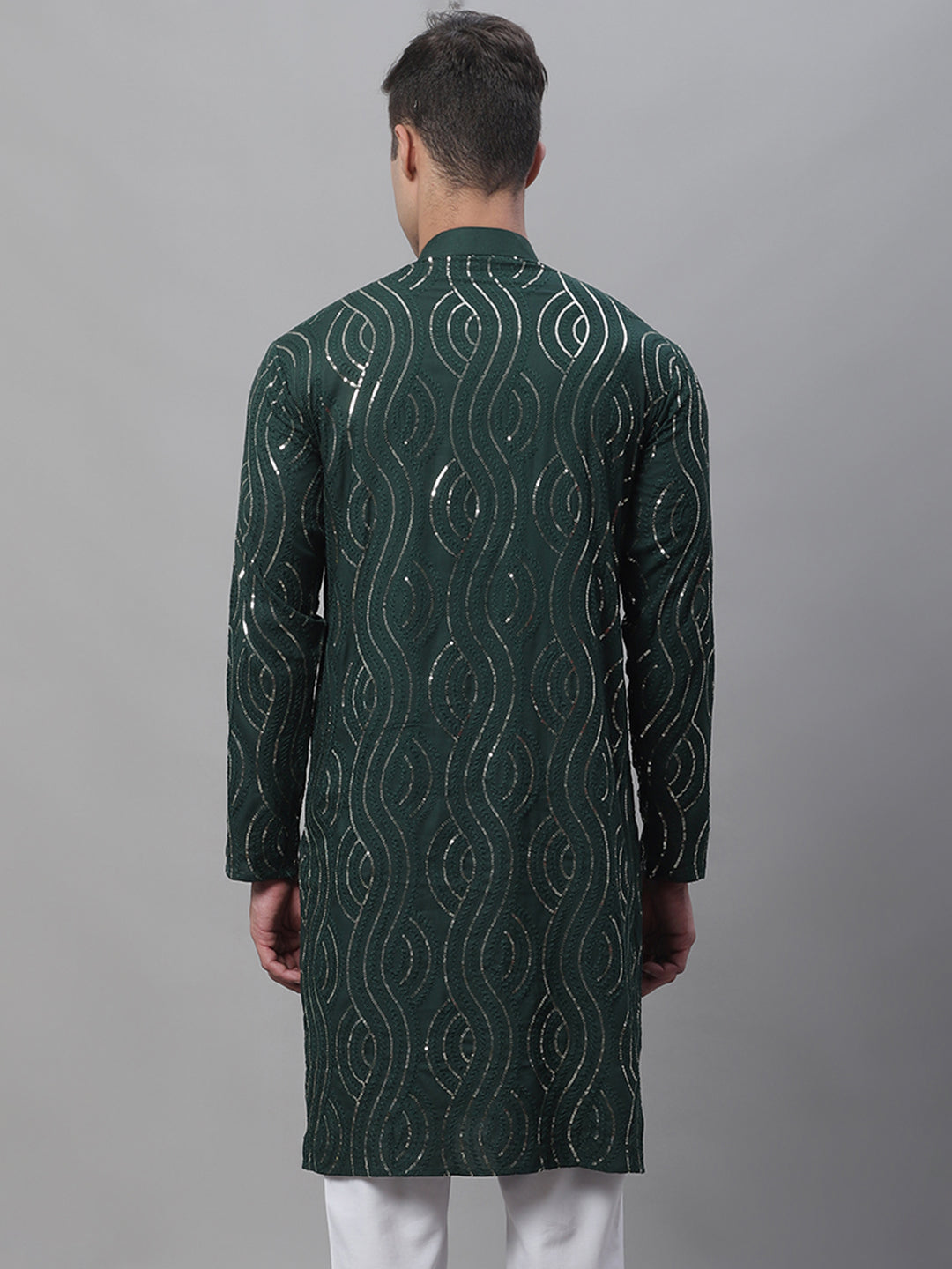 Men's Pure Cotton Dark Green designer Kurta