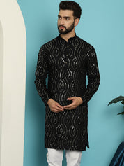 Men's Pure Cotton Black designer Kurta