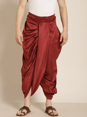 Sojanya (Since 1958), Men's Silk Blend  Maroon Stitched Dhoti