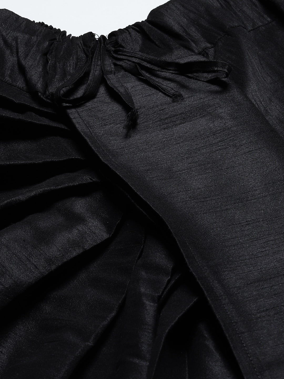Sojanya (Since 1958), Men's Silk Blend Black Stitched Dhoti