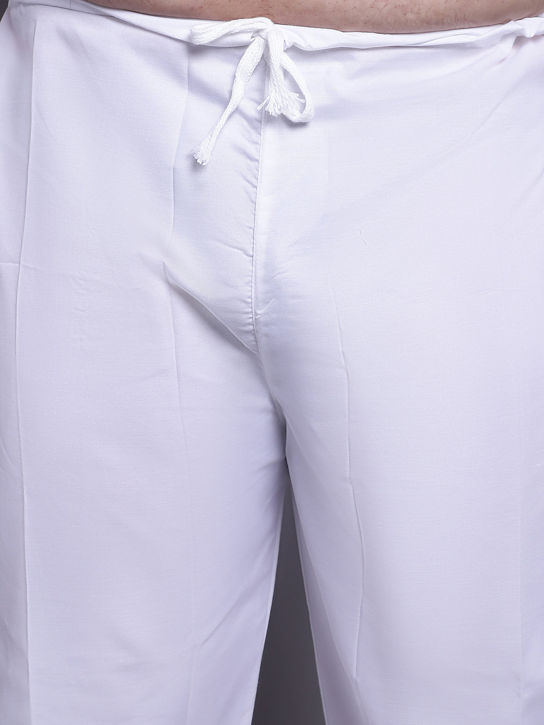 Men's Cotton Linen Blue Kurta and White Pyjama With Mustard Cotton Nehrujacket