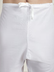 Men's Cotton Gold Sequinned Cream & Mustard Kurta with White churidaar Pyjama