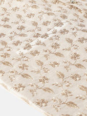 Mens Silk Blend Beige & Gold Embroidered