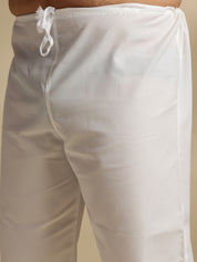 Men's Silk Blend Cream Kurta & Pyjama With Cream Nehru Jacket