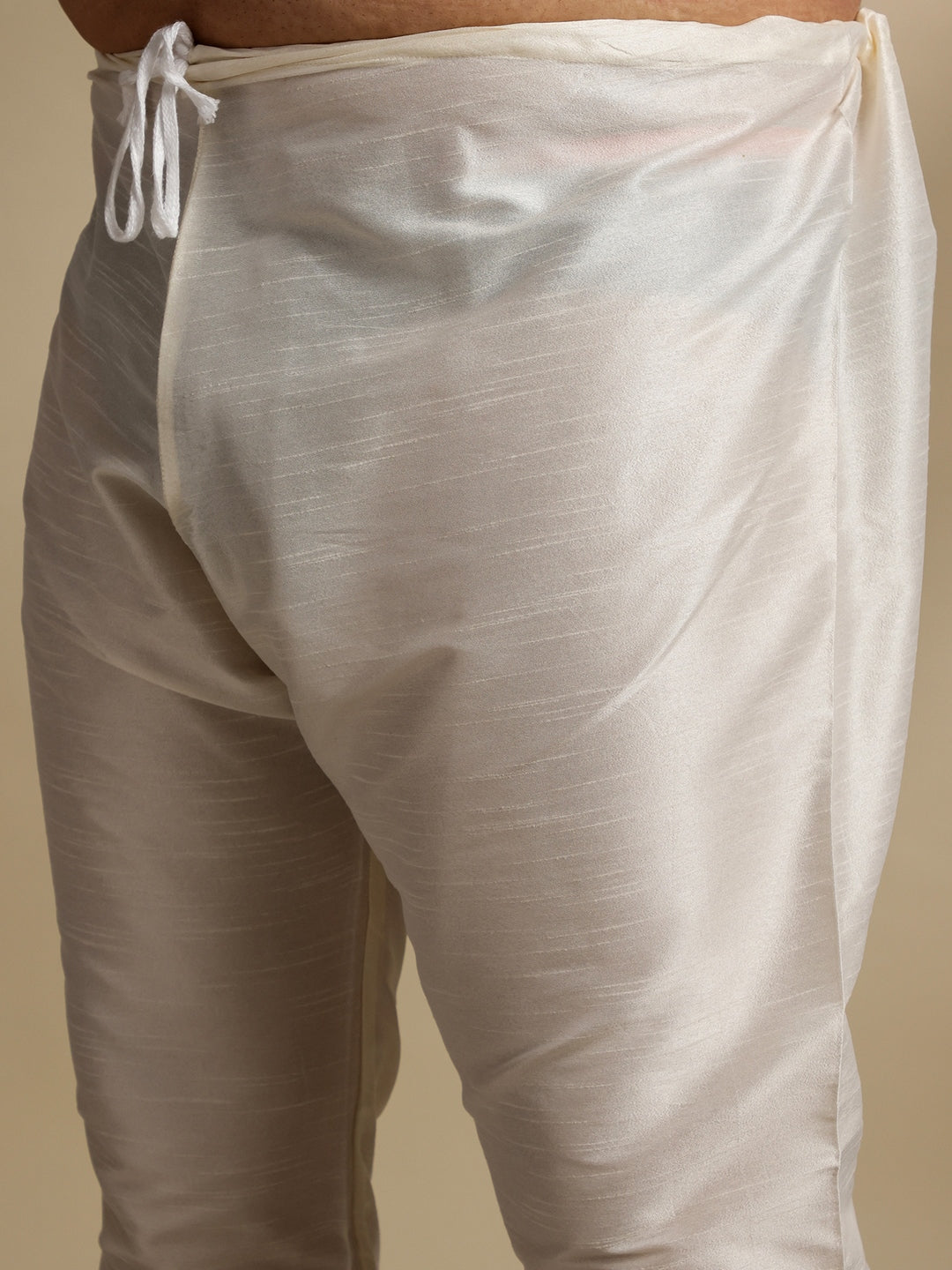 Men's Silk Blend Cream Kurta & Pyjama With Embroidered Wine Nehru Jacket