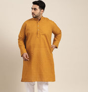 Men's 100% Cotton Mustard Chikankari Kurta