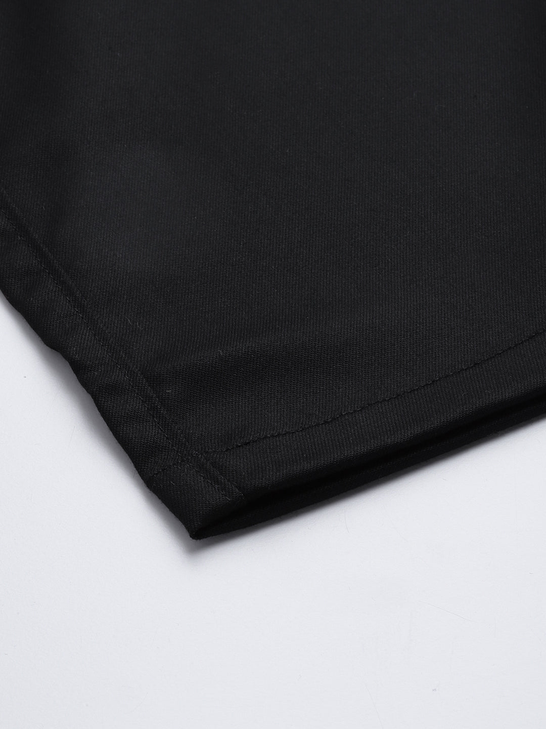 Men's Cotton Blend Black Solid Trousers