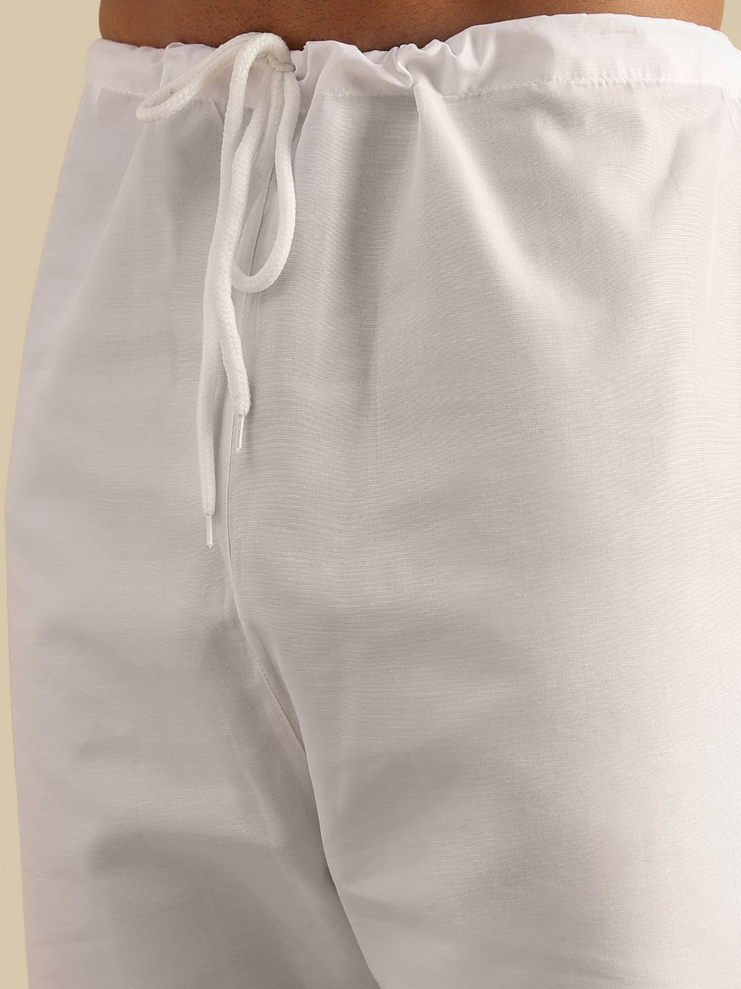 Men's Jacquard Silk Peach Kurta and White Pyjama With Daman Embroidered Black Nehru Jacket