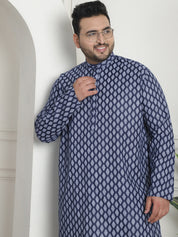 Men's Cotton Blend Printed Navy Blue