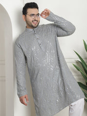 Men's Pure Cotton Designer Grey Pyjama