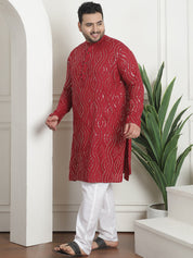 Men's Pure Cotton Designer Maroon Pyjama