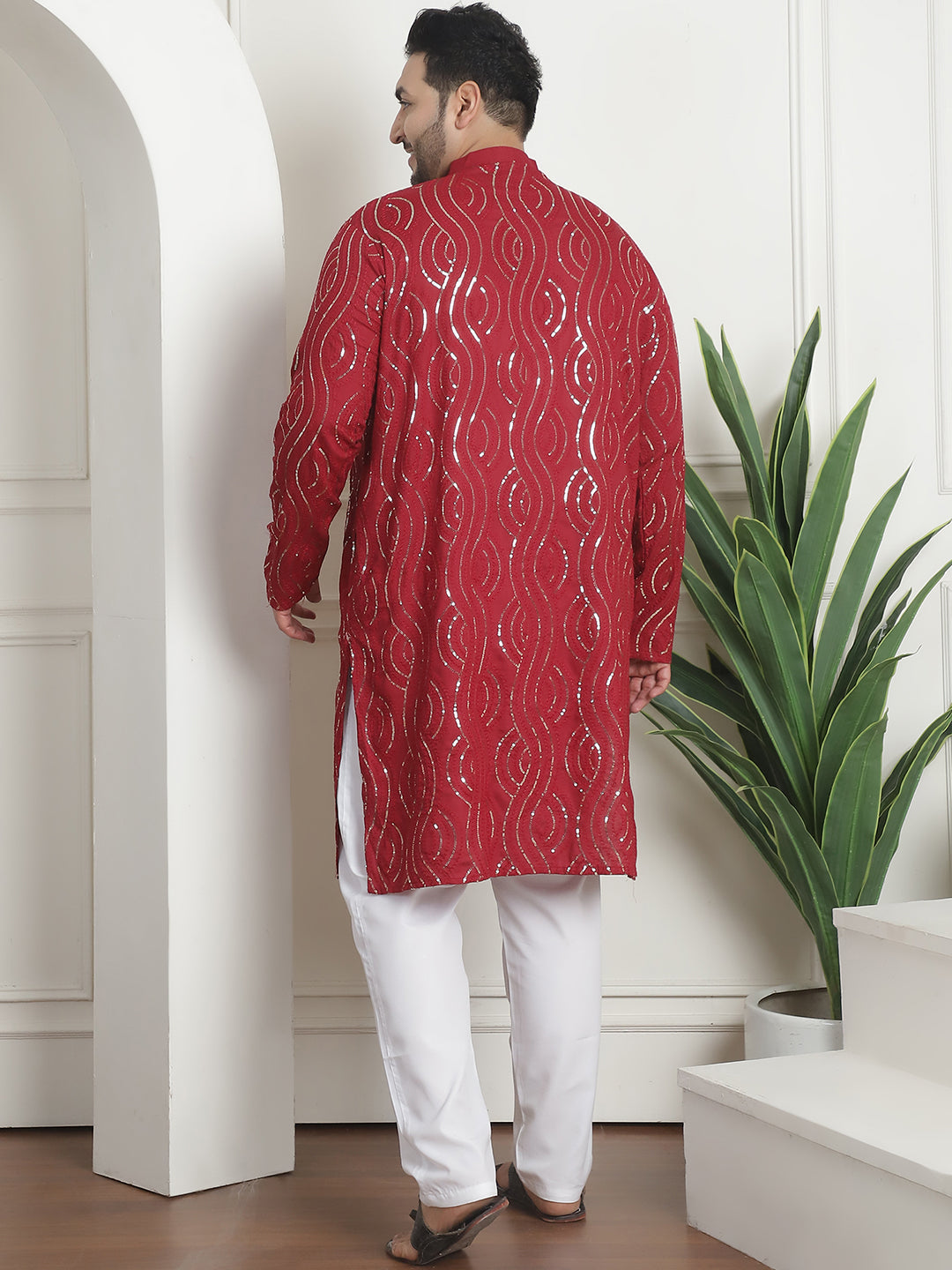 Men's Pure Cotton Designer Maroon Pyjama