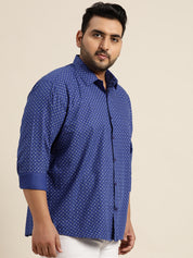 Mens Cotton Royal Blue Printed